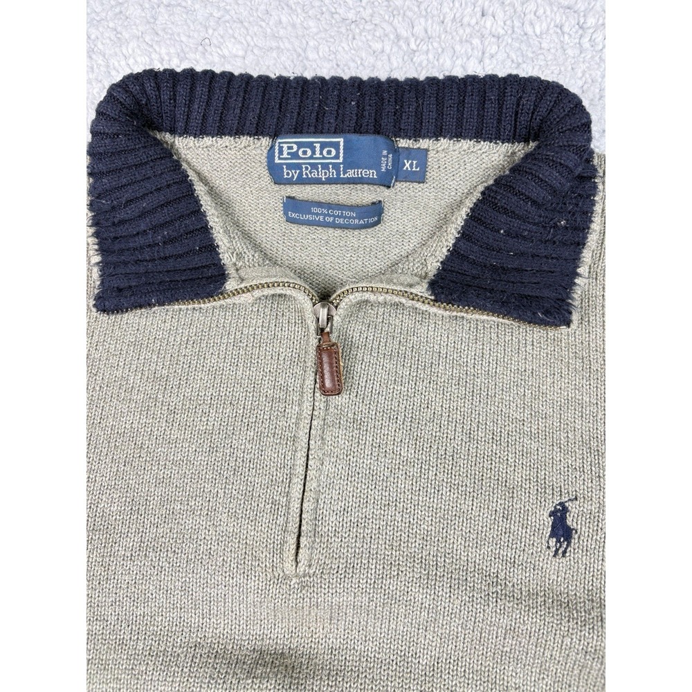 Polo Ralph Lauren Men's 1/4 Zip‎ Pullover Sweater Sage Green Sz XL - Picture 2 of 9
